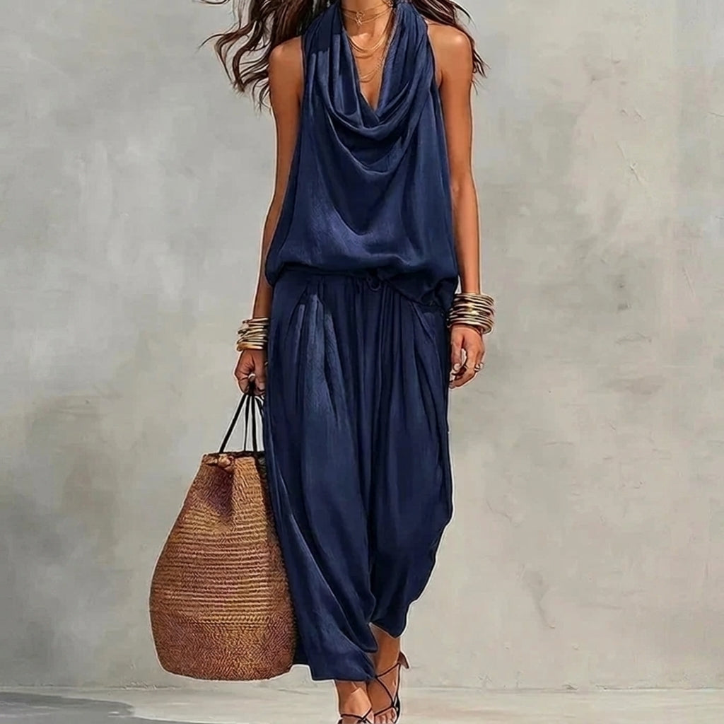 Sabina | Draped Halter Two-Piece Set