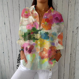 Edith | Painterly Long-Sleeve Blouse