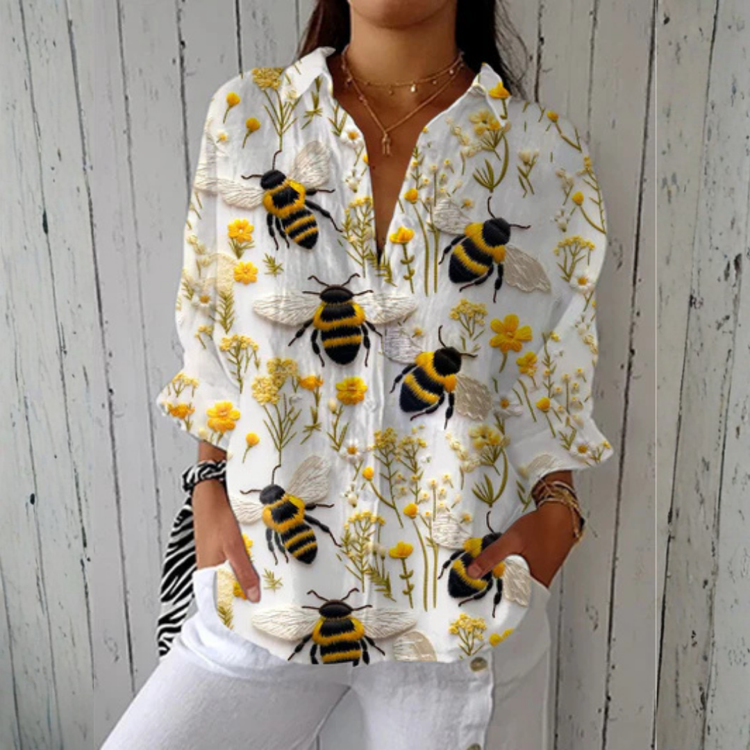 Deborah | Botanical Print Blouse