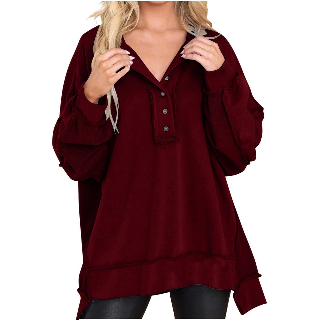 Jocelyn | Relaxed Button-Neck Sweatshirt