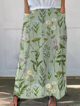 Marnie | Botanical Print Pocket Skirt