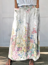Camellia | Flowing Botanical Maxi Skirt