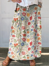 Alice | Floral Elastic-Waist Skirt