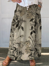 Millicent | Botanical Print Maxi Skirt