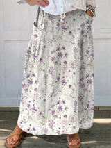 Miriam | Floral Elastic-Waist Maxi Skirt