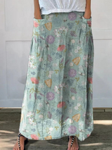 Wildflower | Botanical Print Pocket Maxi Skirt
