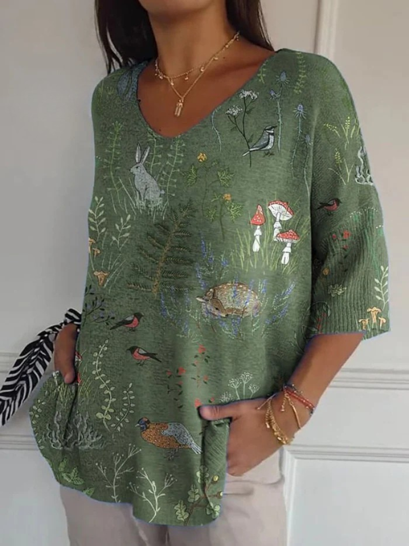 Winifred | Woodland Print Relaxed Top
