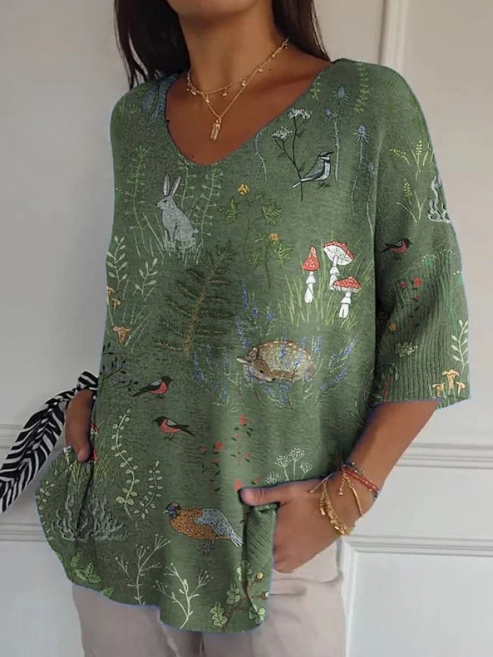 Winifred | Woodland Print Relaxed Top