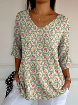 Dorothea | Floral V-Neck Tunic