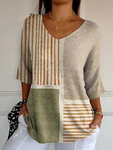 Cleo | Colour-Block V-Neck Jumper