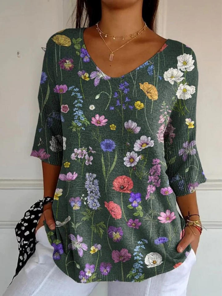 Alice | Wildflower Print V-Neck Tunic