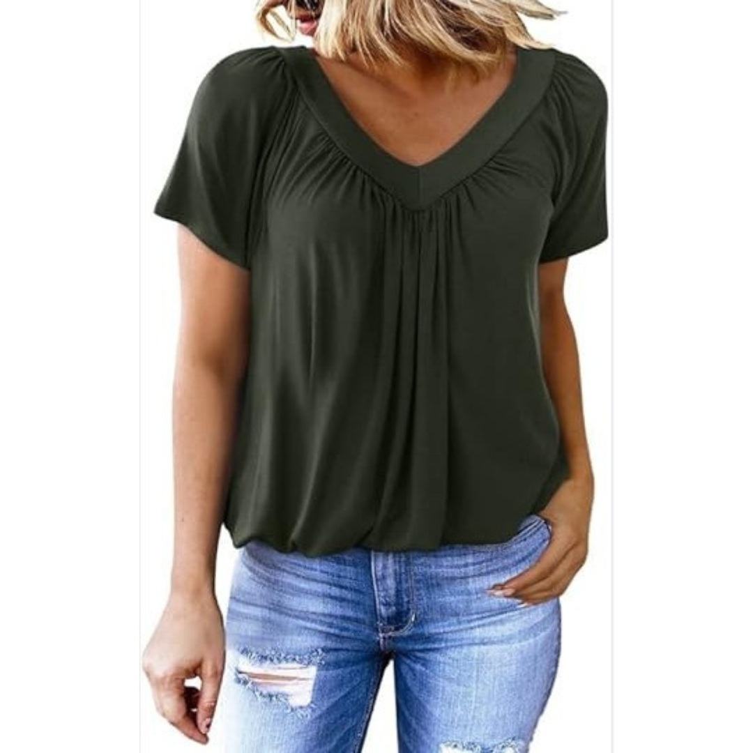 Heather | Softly Draped V-Neck Top