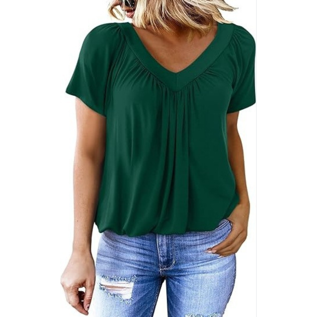 Heather | Softly Draped V-Neck Top