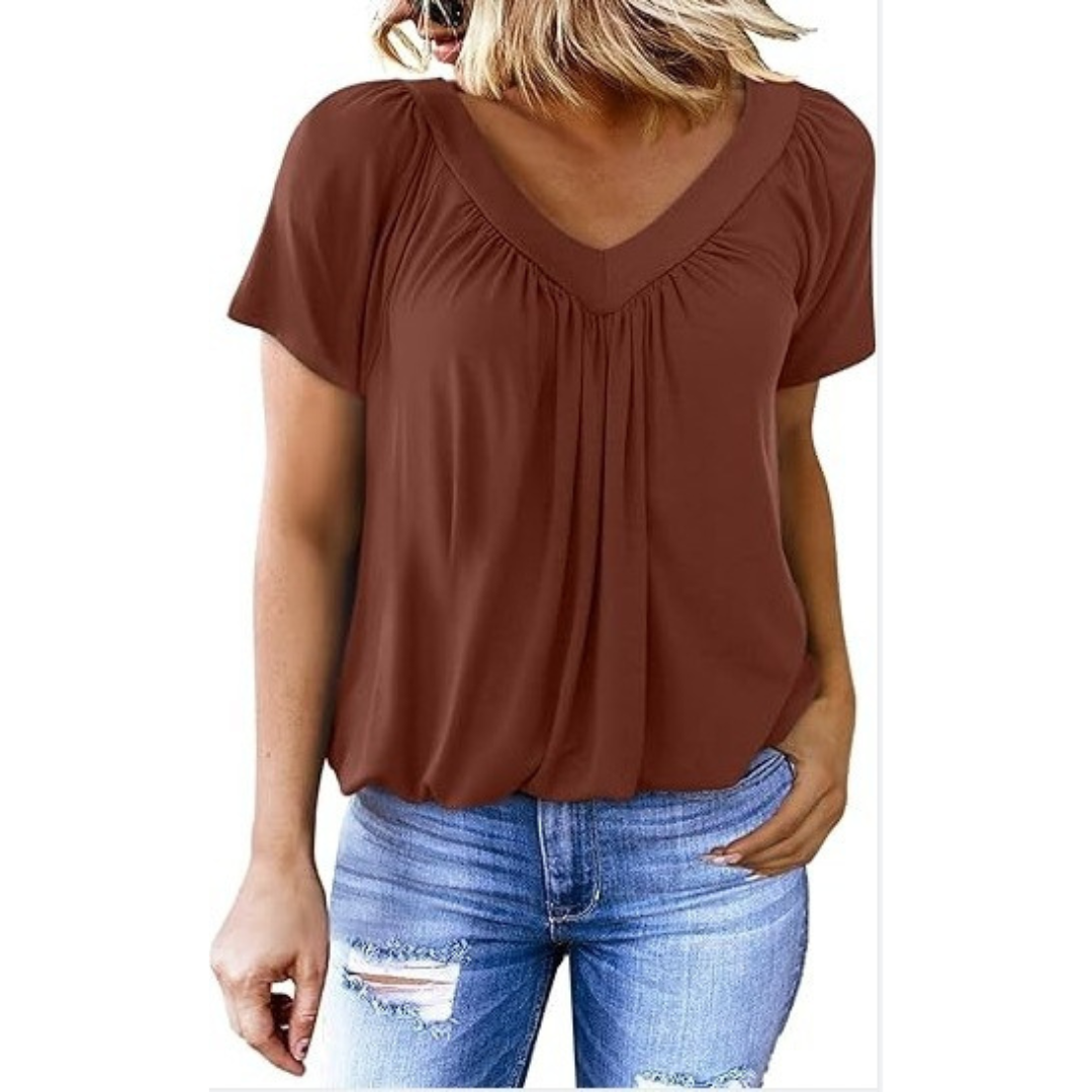 Heather | Softly Draped V-Neck Top