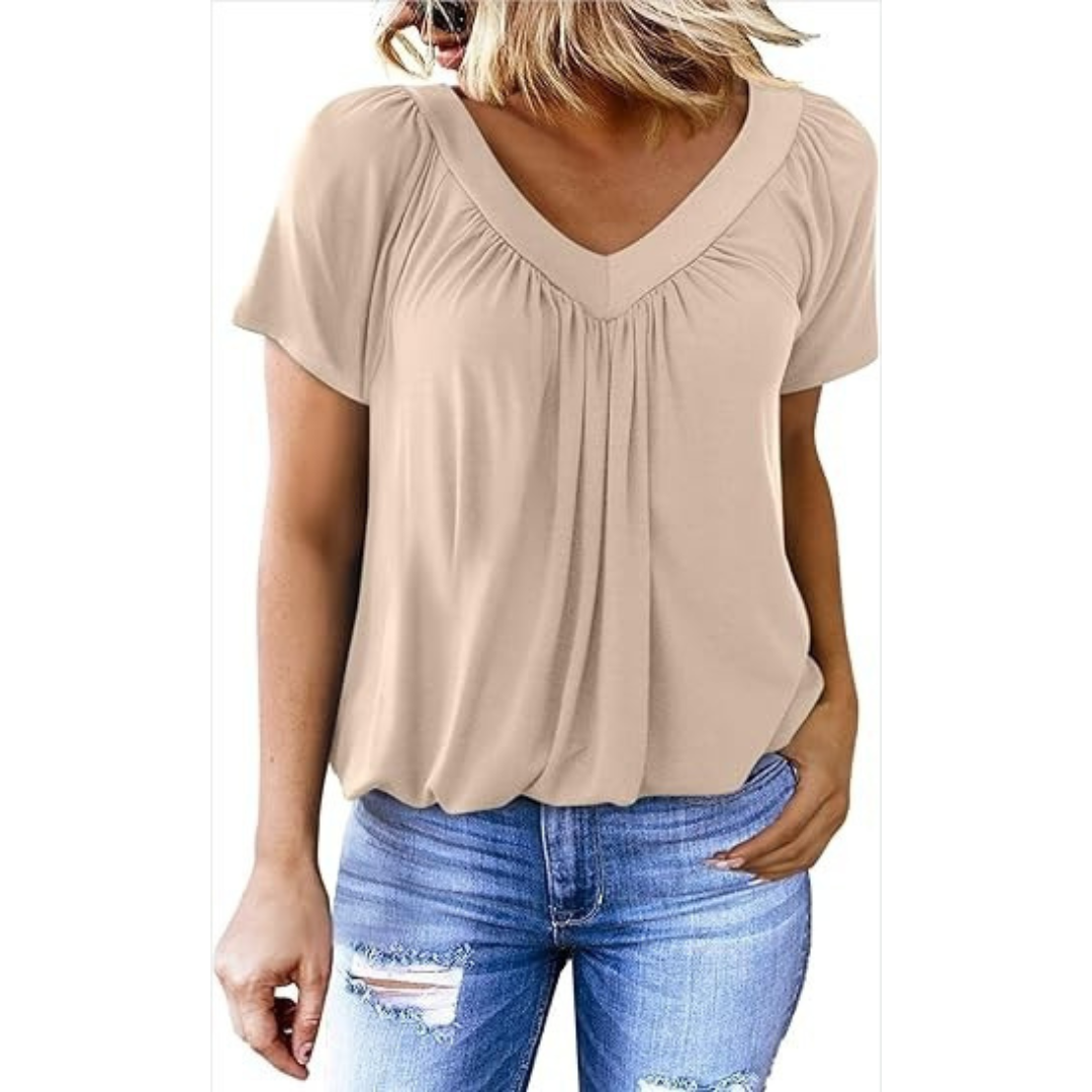 Heather | Softly Draped V-Neck Top