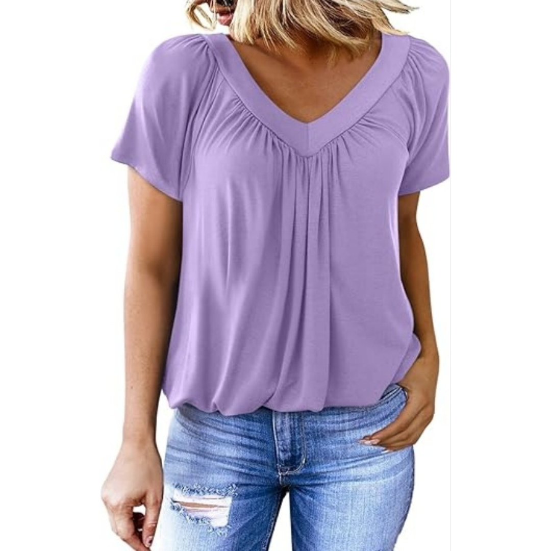 Heather | Softly Draped V-Neck Top