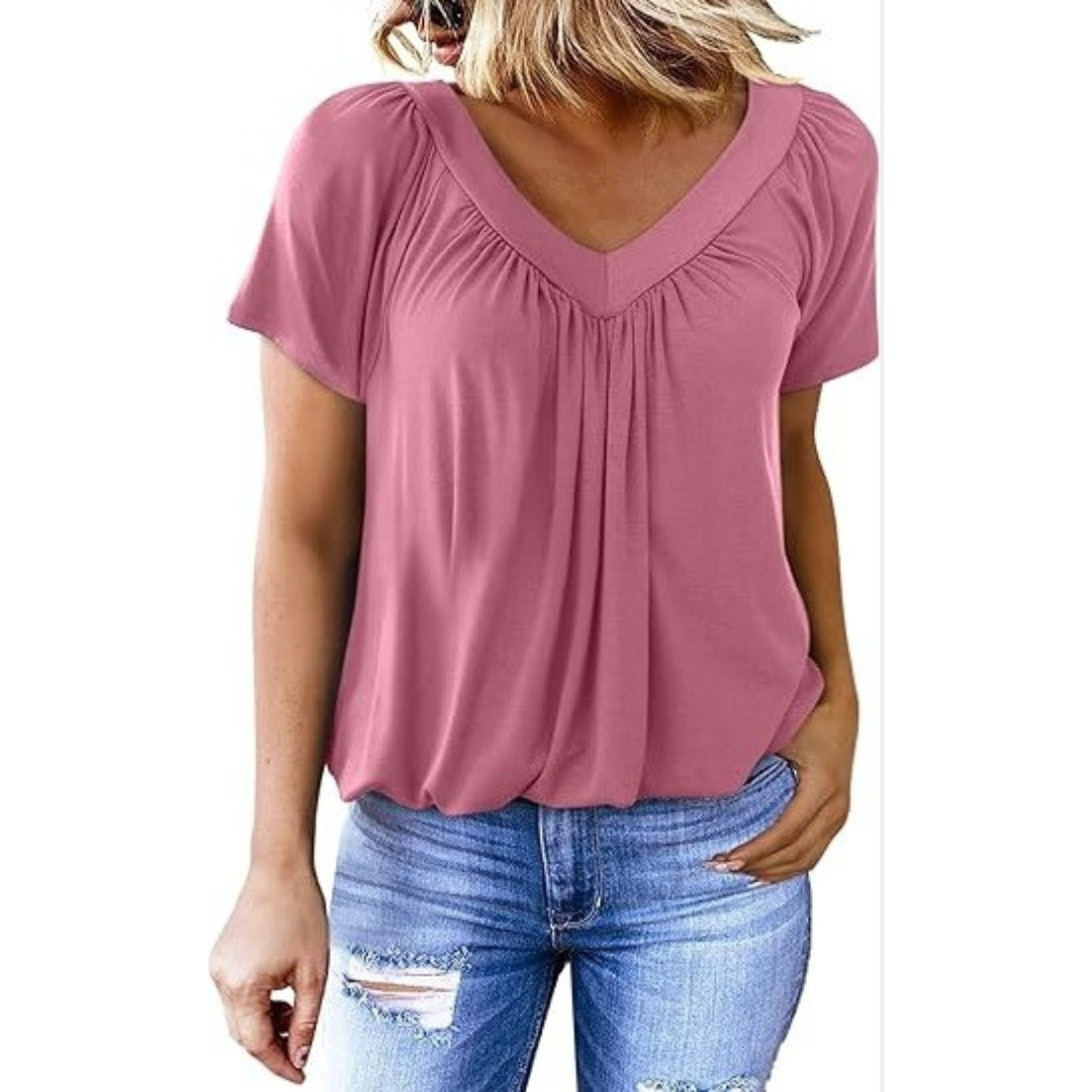 Heather | Softly Draped V-Neck Top
