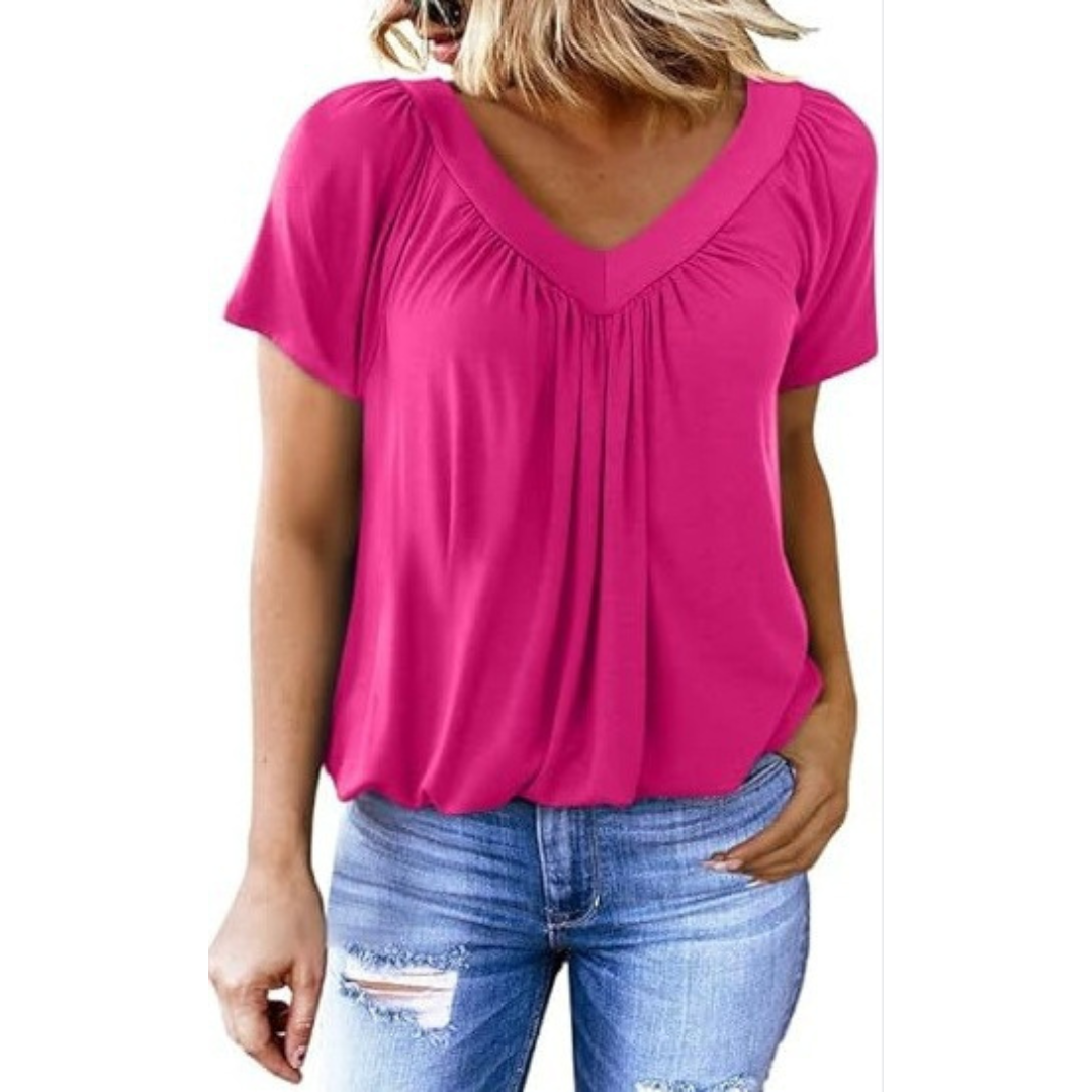 Heather | Softly Draped V-Neck Top