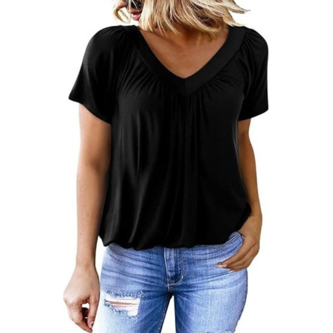 Heather | Softly Draped V-Neck Top