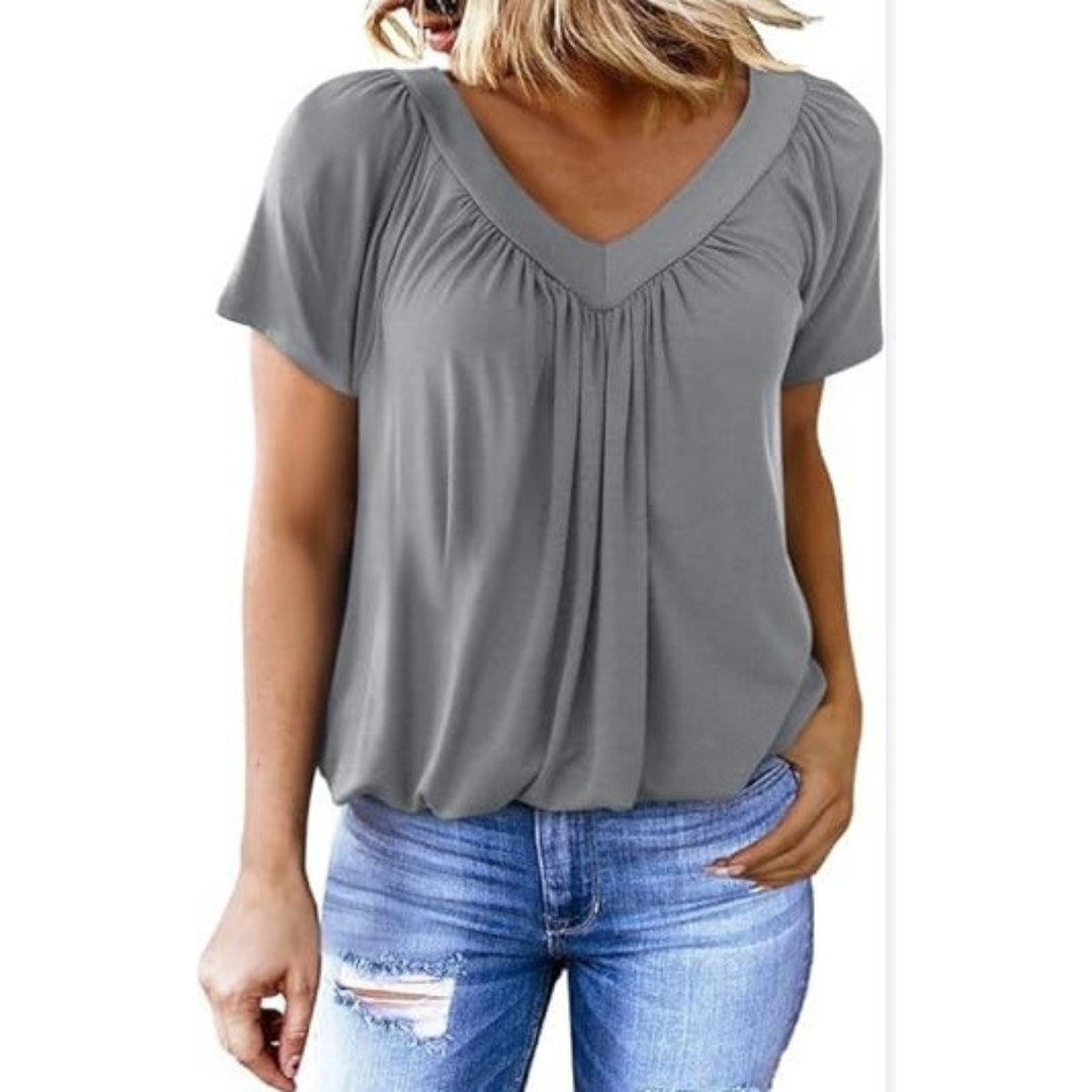 Heather | Softly Draped V-Neck Top