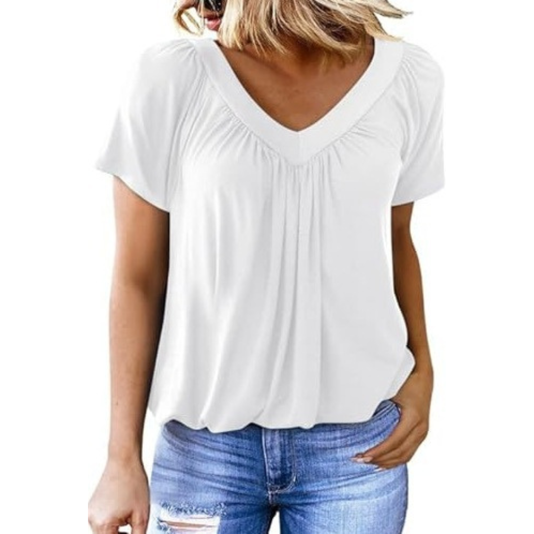 Heather | Softly Draped V-Neck Top