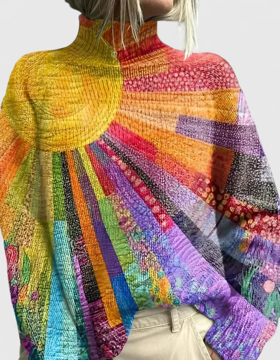 Anthea | Artful High-Neck Sweater
