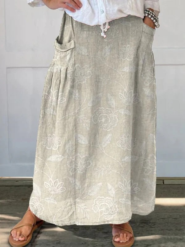 Hadley | Embroidered Floral Maxi Skirt