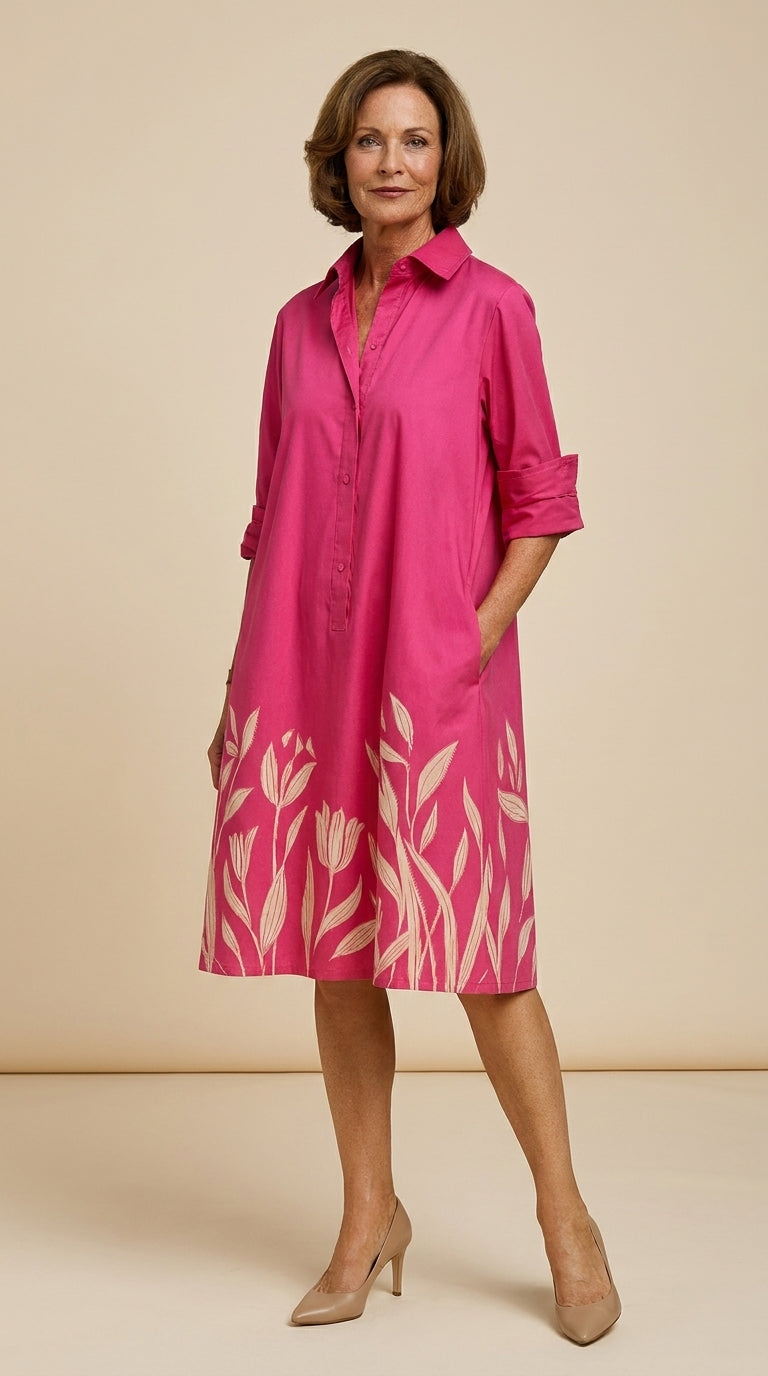 Margaux | Elegant Flowing Shirt Dress
