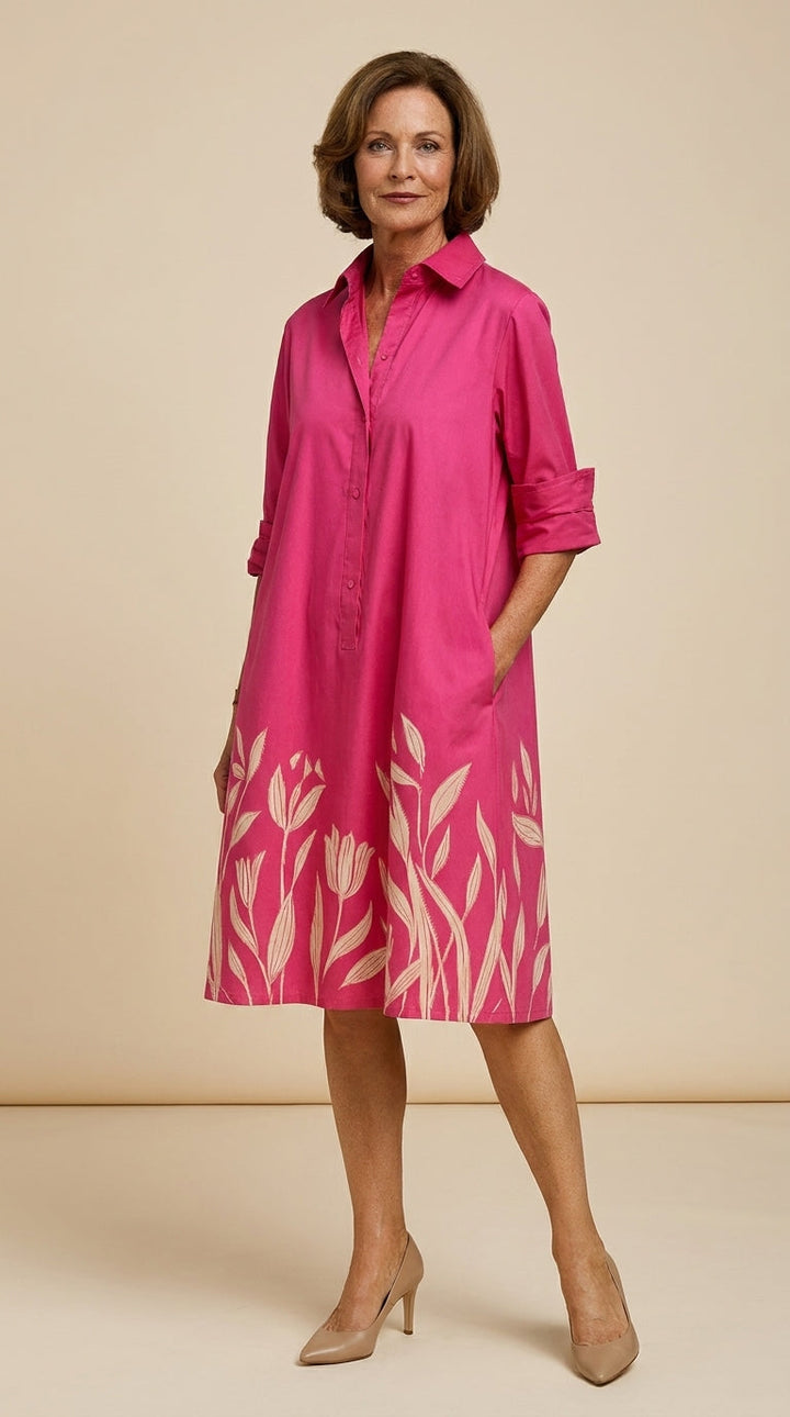 Margaux | Elegant Flowing Shirt Dress