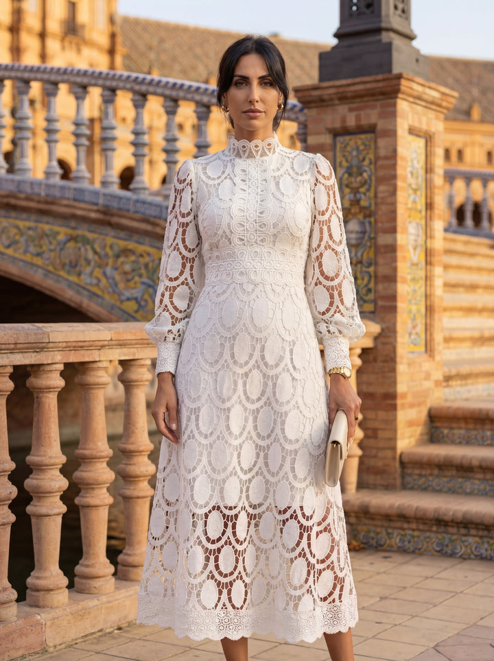 Emmeline | Elegant Lace Midi Dress
