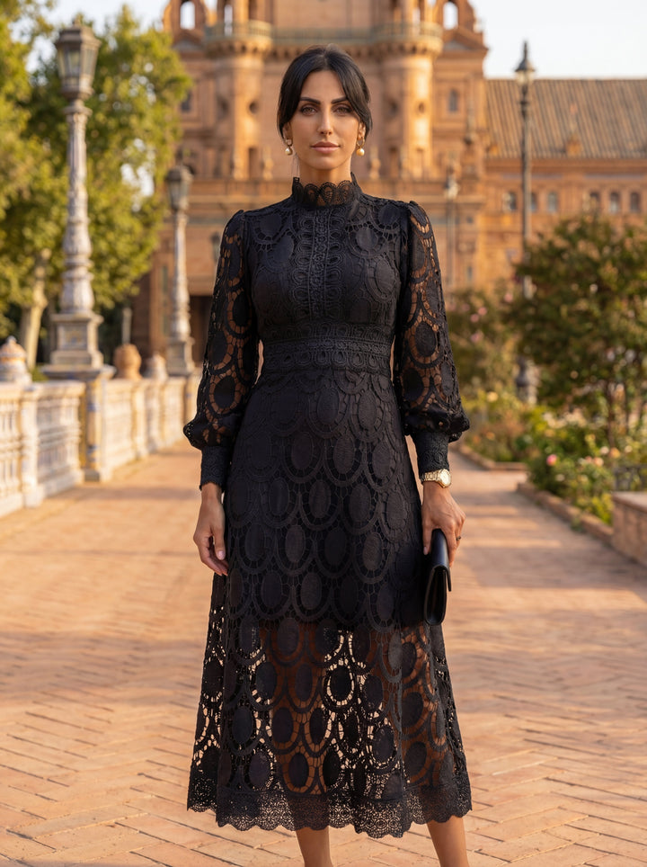 Emmeline | Elegant Lace Midi Dress