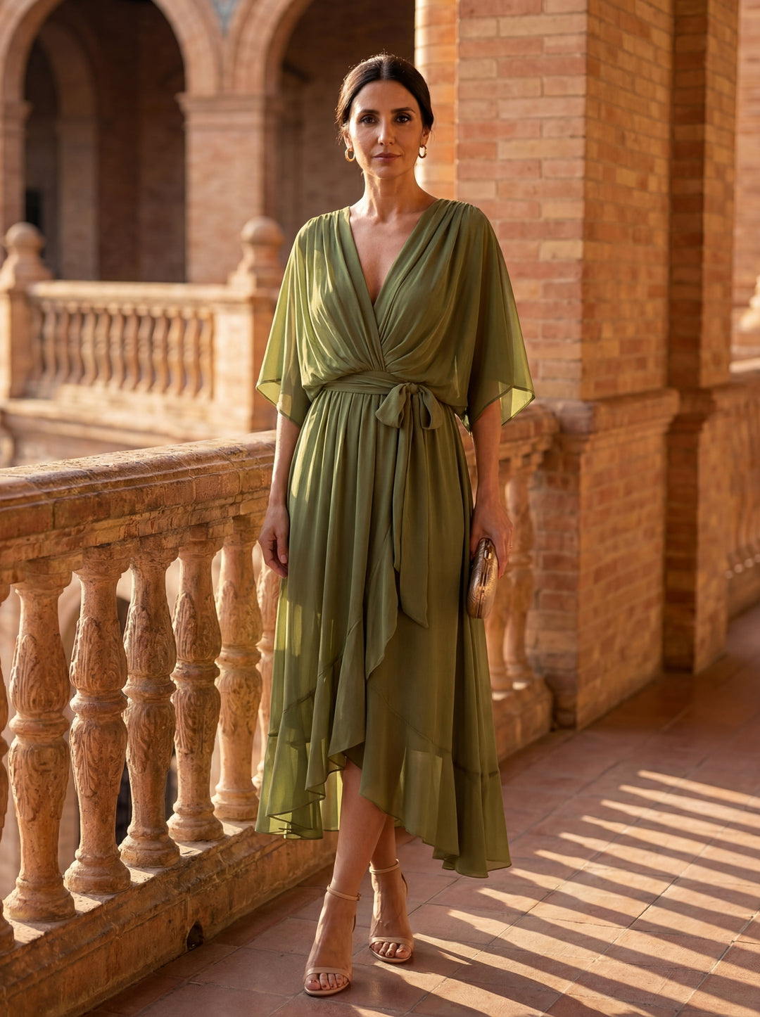 Susanna | Flowing V-Neck Midi Dress