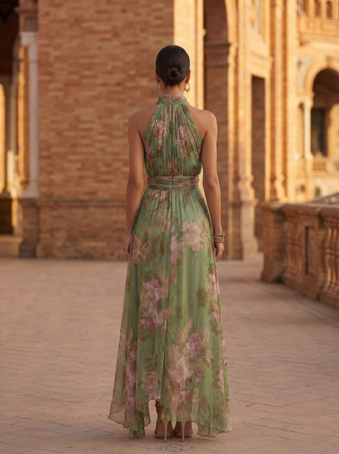 Marguerite | Floral Halter-Neck Maxi Dress