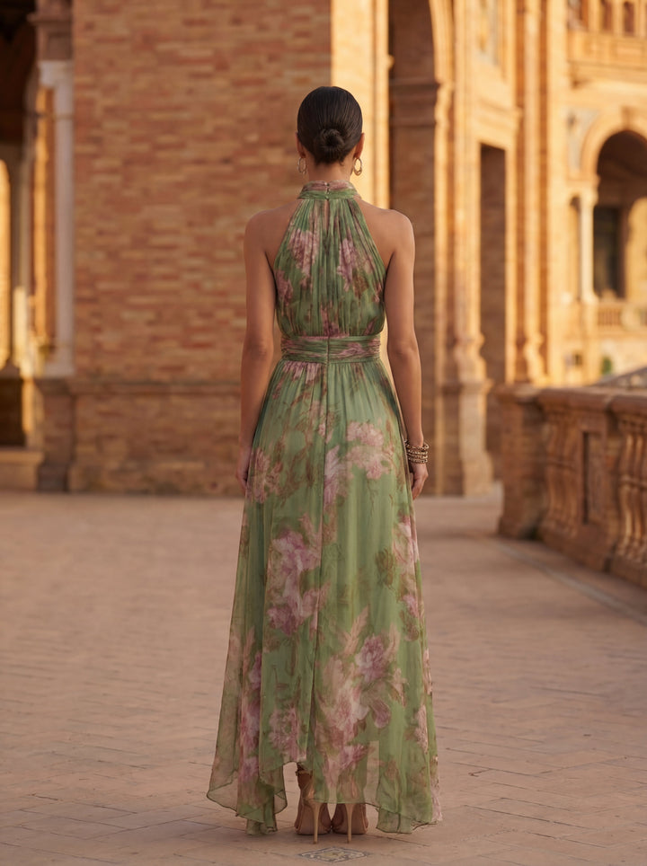 Marguerite | Floral Halter-Neck Maxi Dress