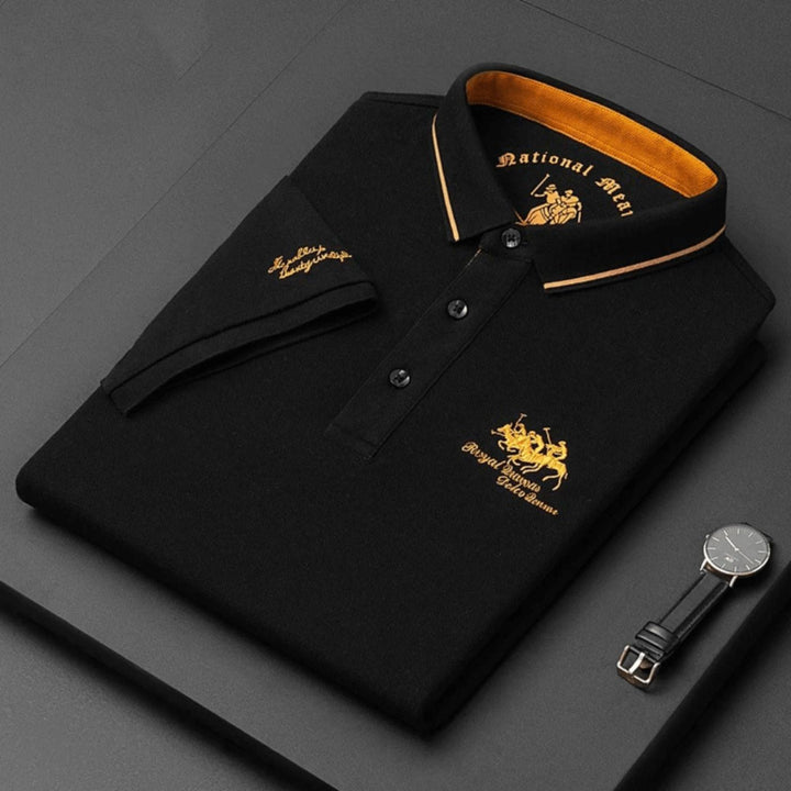 Winston | Embroidered Contrast-Collar Polo Shirt