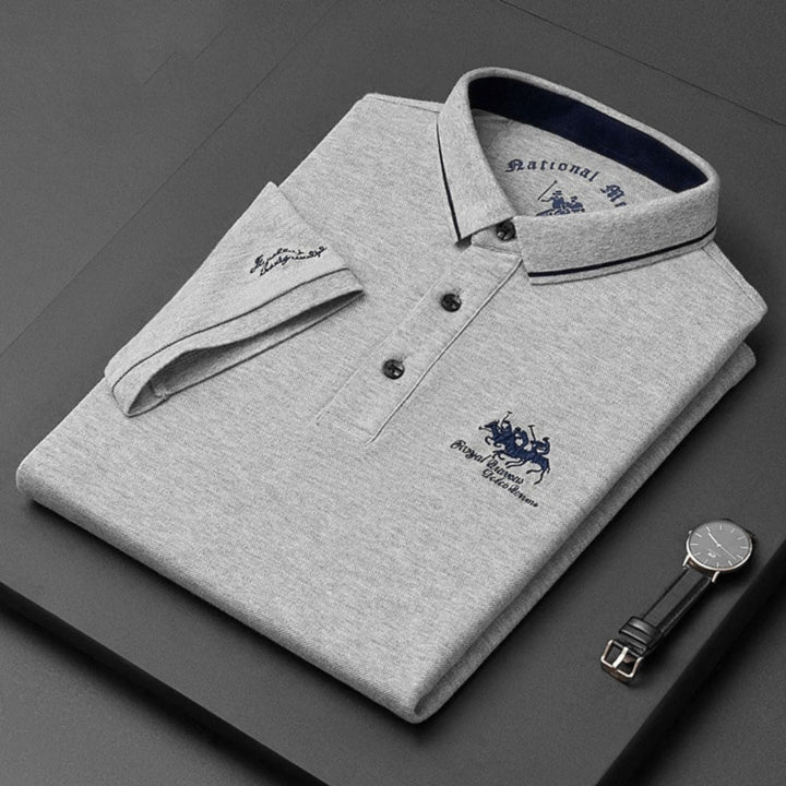 Winston | Embroidered Contrast-Collar Polo Shirt