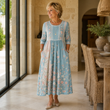 Charlotte | Floral Lace-Trimmed Midi Dress