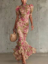 Eliza | Vintage Puff-Sleeve Maxi Dress
