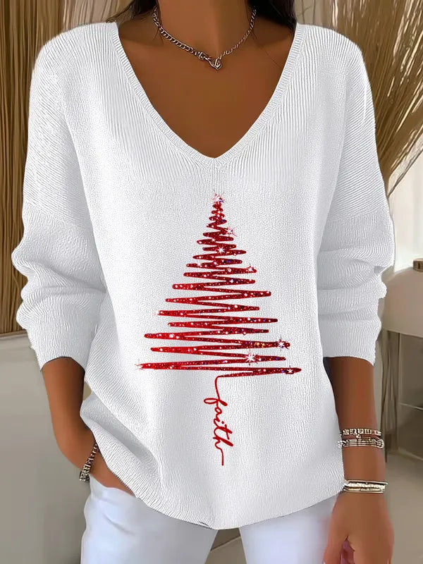 Bethany | Festive V-Neck Sweater
