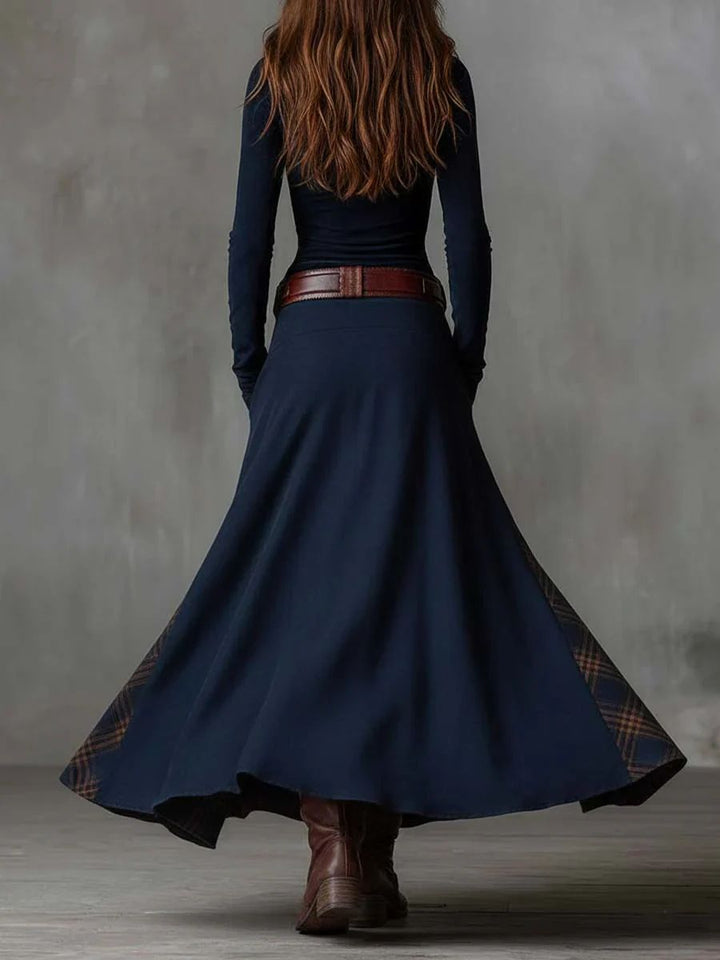 Katarina | Vintage Buttoned Check Maxi Dress