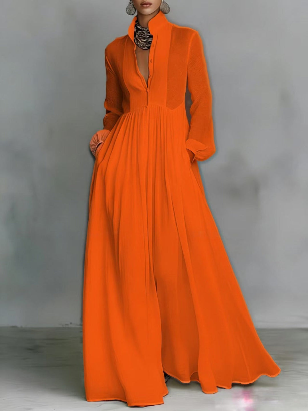 Aurora | Flowing Button-Front Maxi Dress