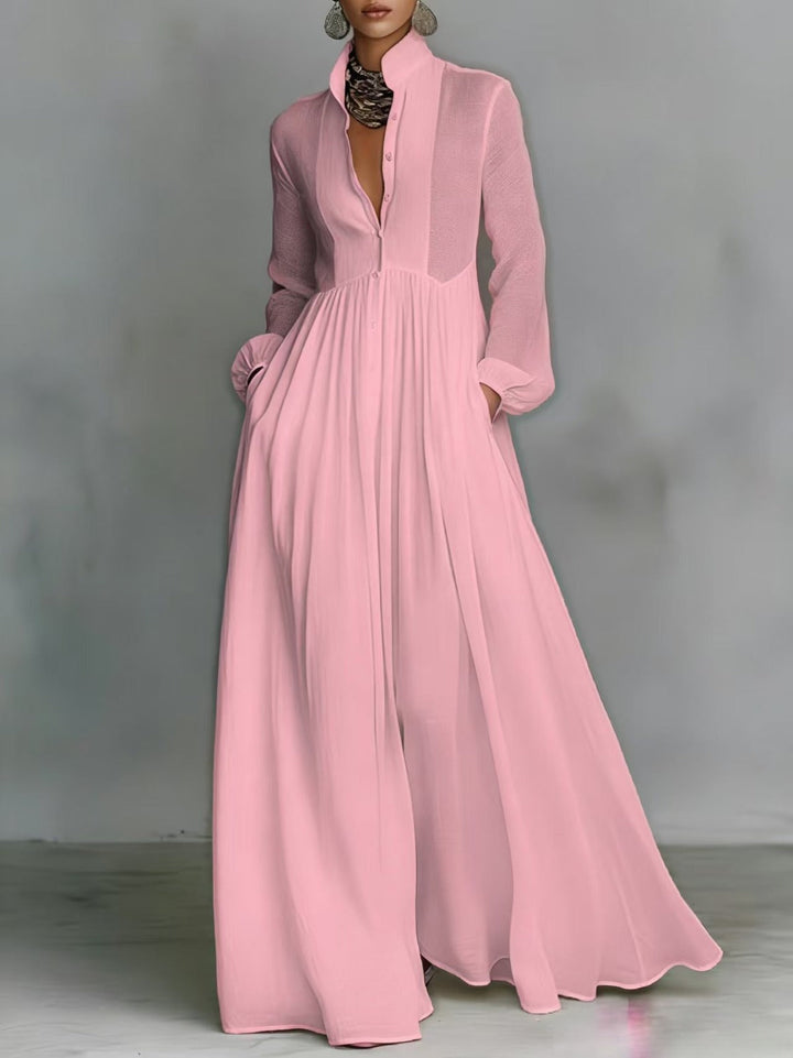 Aurora | Flowing Button-Front Maxi Dress