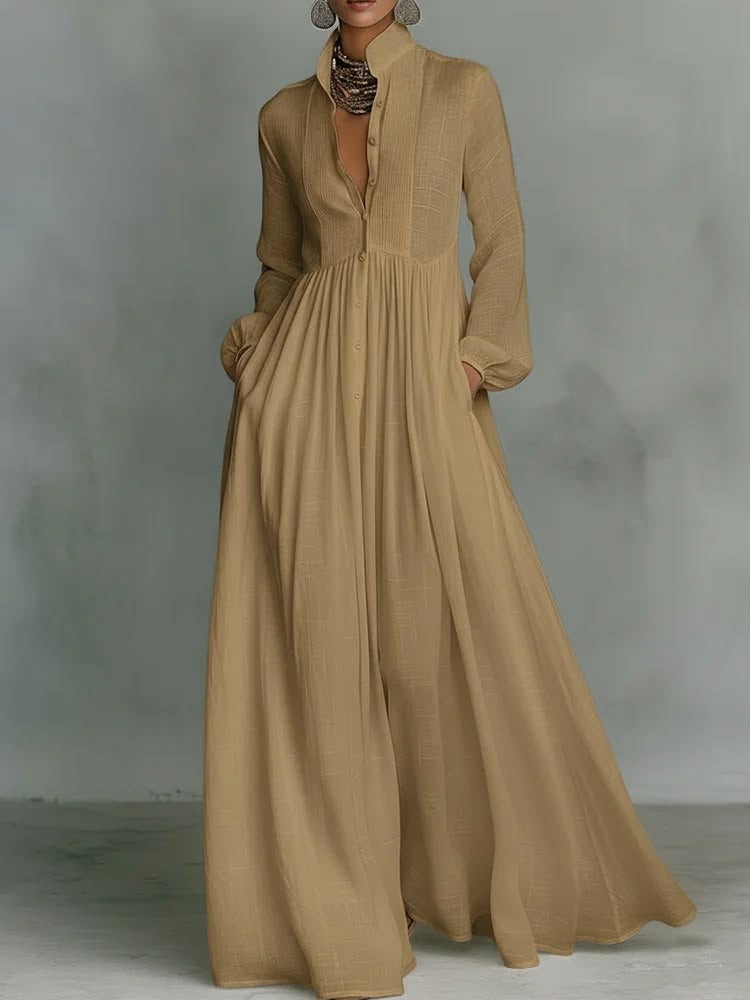 Aurora | Flowing Button-Front Maxi Dress