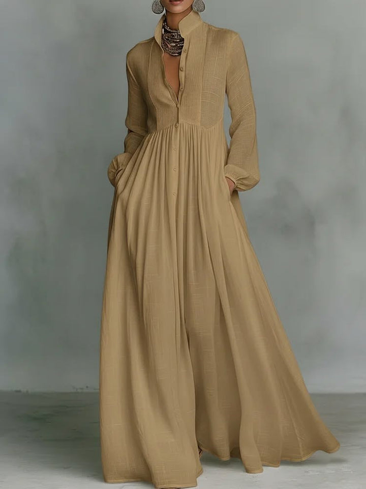 Aurora | Flowing Button-Front Maxi Dress