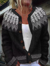 Britta | Nordic Pattern Button Cardigan