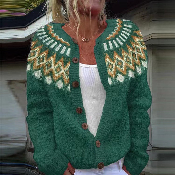 Calla | Nordic-Pattern Knit Cardigan