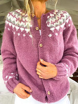 Solene | Nordic-Patterned Knit Cardigan