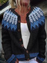 Lois | Nordic Pattern Button Cardigan