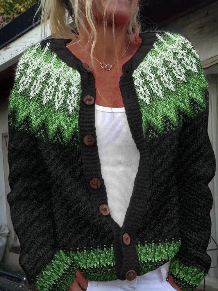 Karin | Patterned Nordic Knit Cardigan