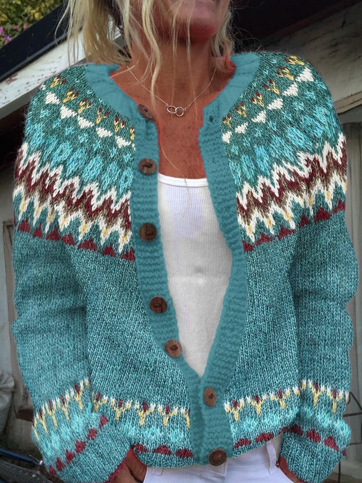 Liv | Nordic Patterned Knit Cardigan